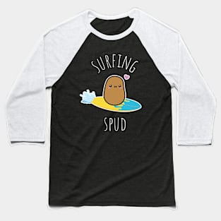 Surfing Spud Funny Surfing Potato Baseball T-Shirt